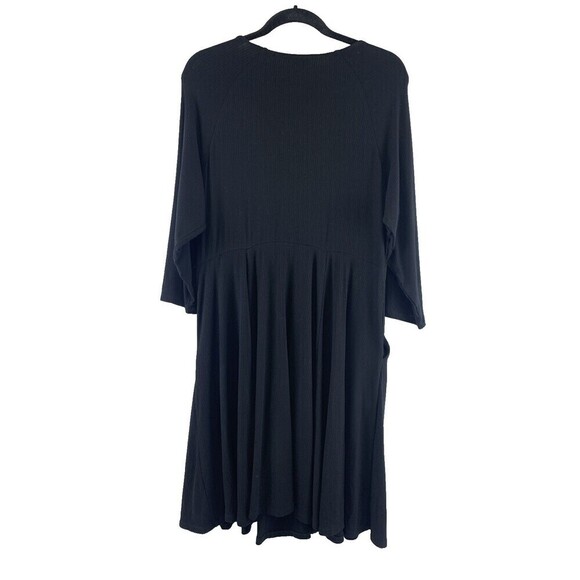 Torrid Mini Foxy Rib Fit And Flare Dress Black V-Neck Stretch 40836515 Womens 2X - Picture 6 of 11